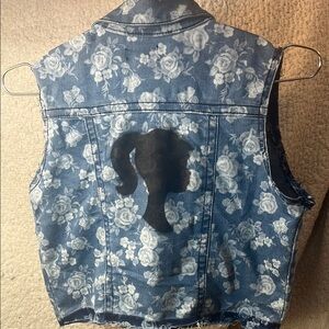Upcycled Cute Roses 🌹 Print   Jacket Vest